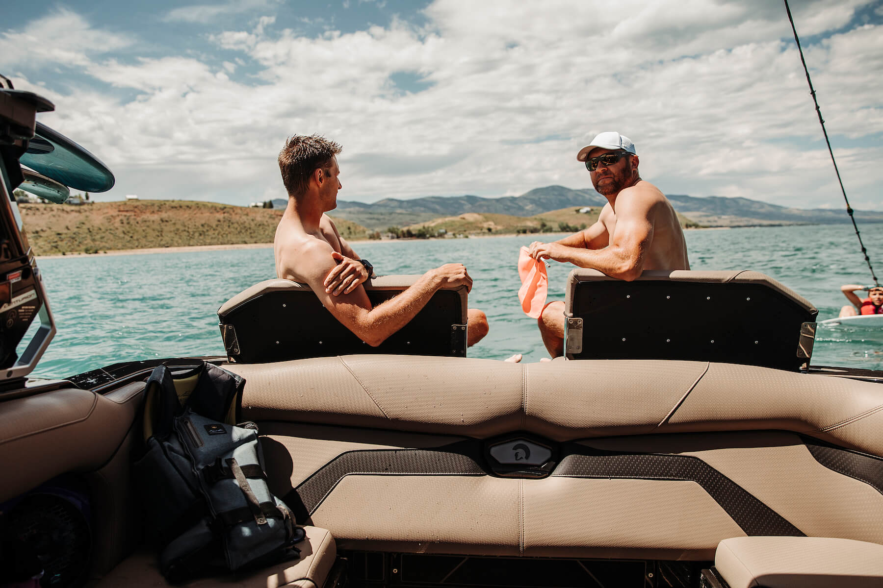 Enjoying boat at bear lake