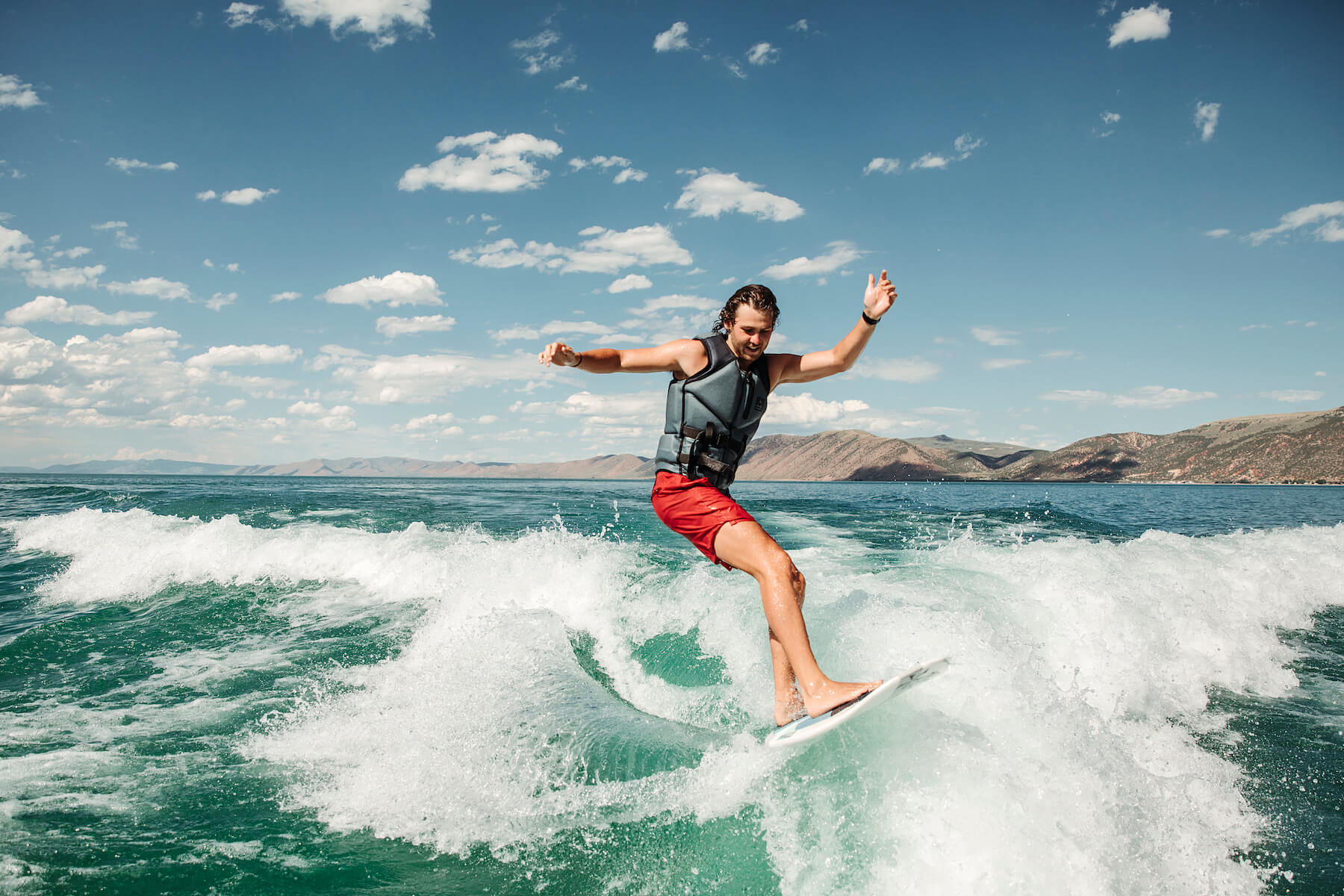 Wake Surfing at Bear Lake
